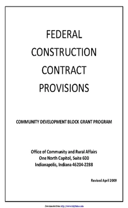 Indiana Federal Construction Contract Provisions