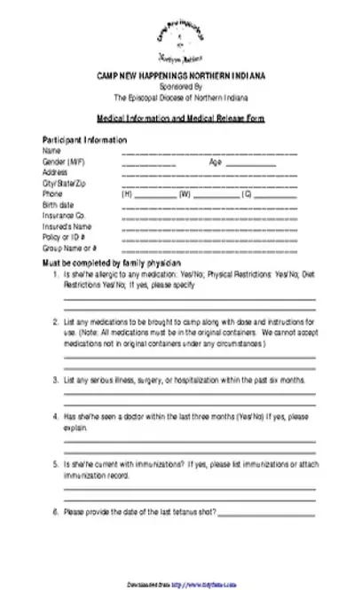 Indiana Medical Release Form 2