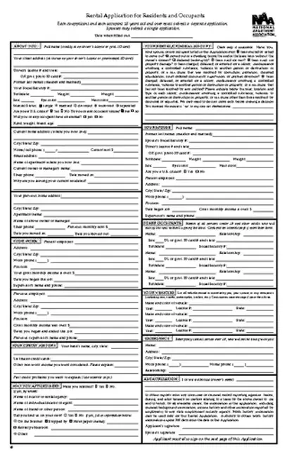 Indiana Rental Application Form