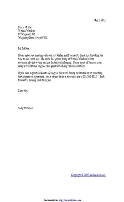 Interview Thank You Letter Template 2