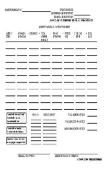 Inventory Sheet Template