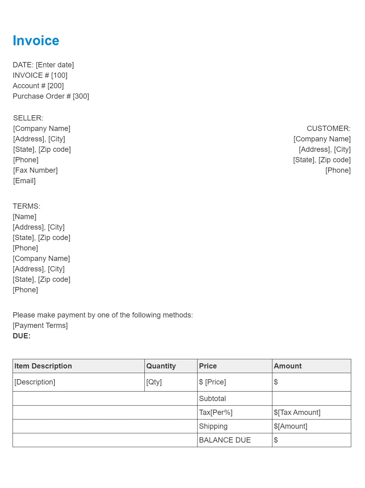 Invoice form thumbnail large