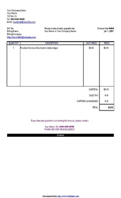 Invoice Template Easy To Use