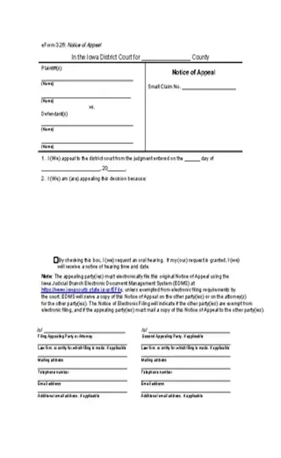 Iowa Eforms 3.26 Notice Of Appeal