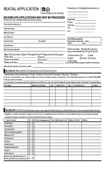 Iowa Rental Application Form