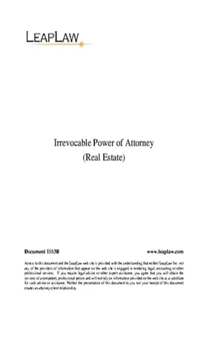 Irrevokable Power Of Attorney Form