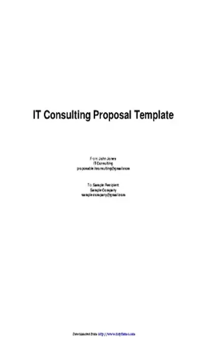 It Consulting Proposal Template