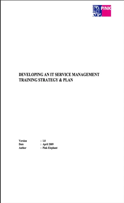 It Service Management Training Strategy Plan Pdf Template1