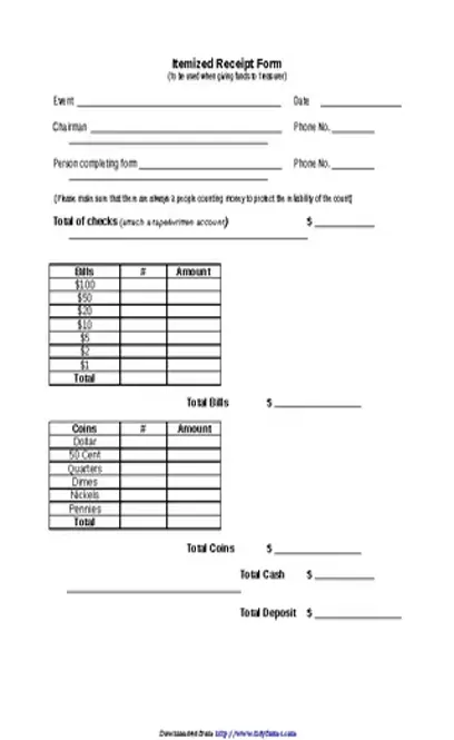 Itemized Receipt Template 1