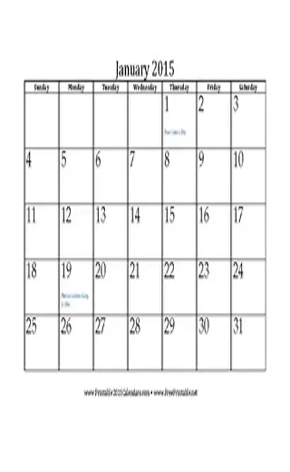 January 2015 Calendar 3