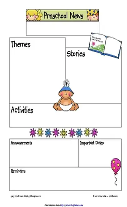 January Preschool Newsletter Template