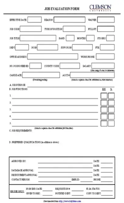 Job Evaluation Form 2