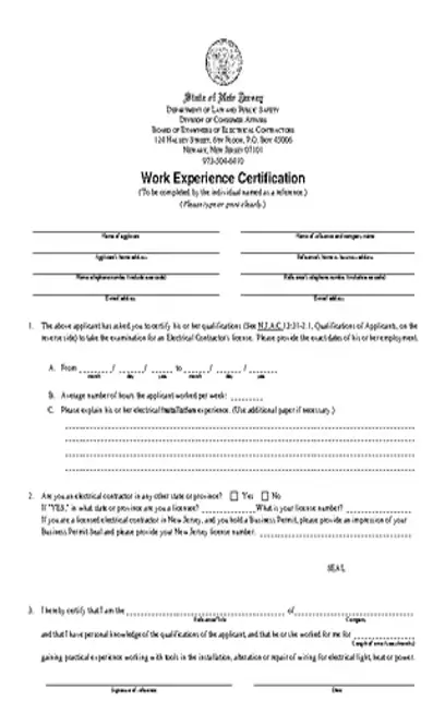 Job Experience Certificate Template