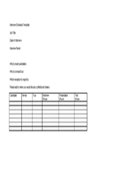 Job Interview Schedule Template