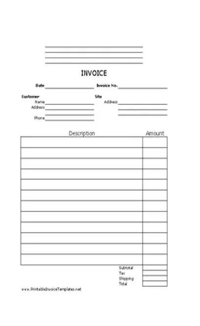 Job Invoice Lined Portrait1