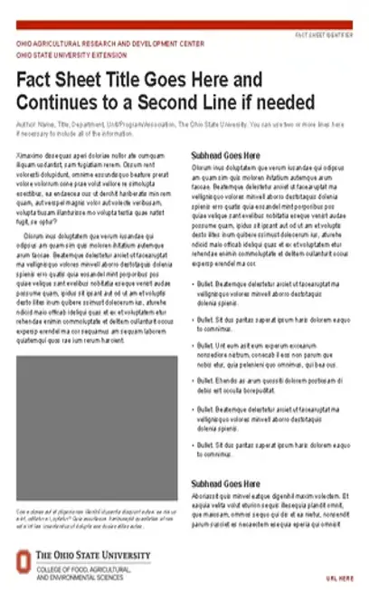 Joint Extension And Oardc Factsheet Template Free Download