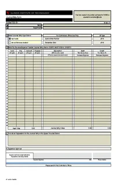 Journal Entry Template Excel