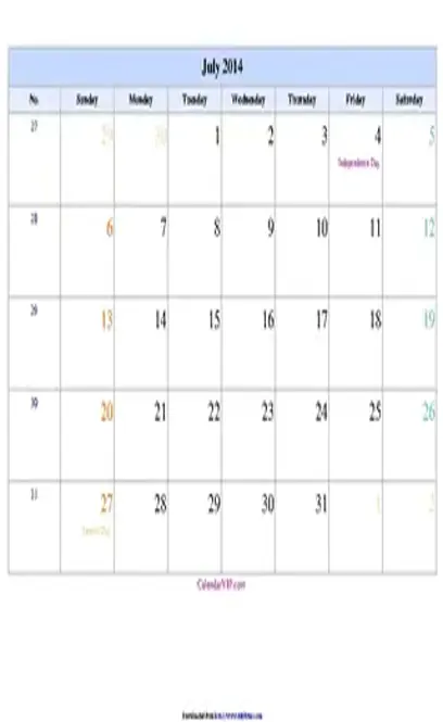 July 2014 Calendar 1