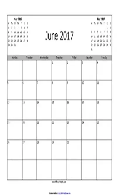 June 2017 Calendar 3