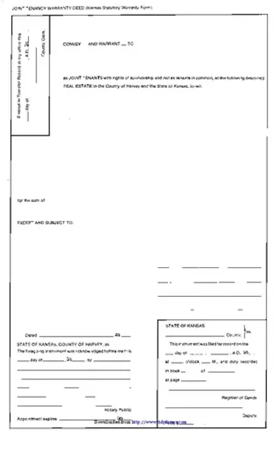 Kansas Joint Tenancy Warranty Deed