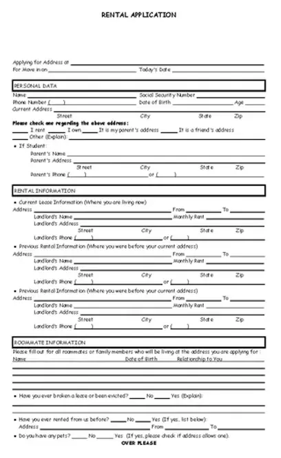 Kansas Rental Application Form