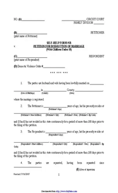 Kentucky Divorce Form