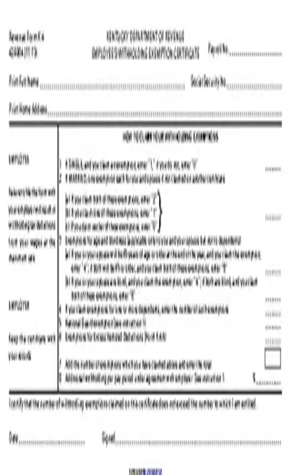 Kentucky Form K 4