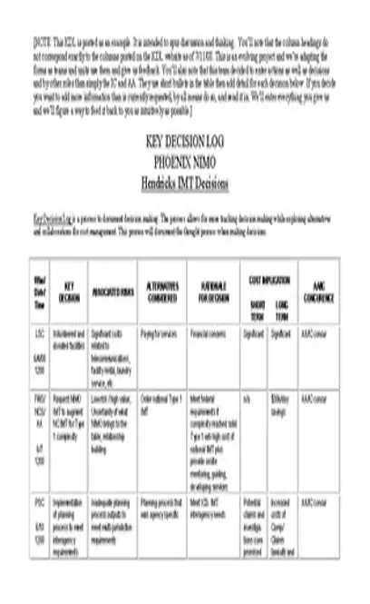 Key Decision Log Template