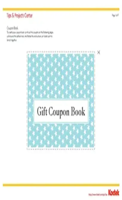 Kodak Blank Coupon Book Template