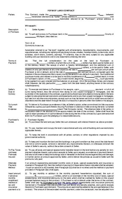 Land Contract Template 1