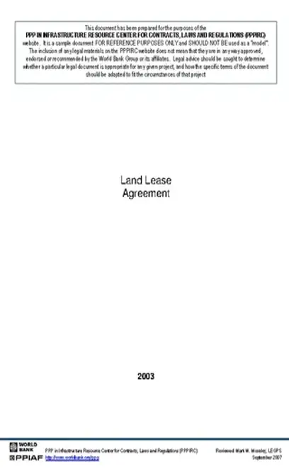 Land Lease Agreement Example