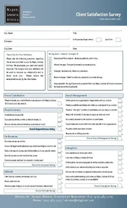 Law Firm Client Satisfaction Survey Template