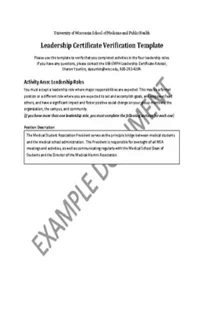 Leadership Certificate Verification Template