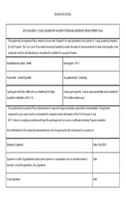 Leadership Development Plan