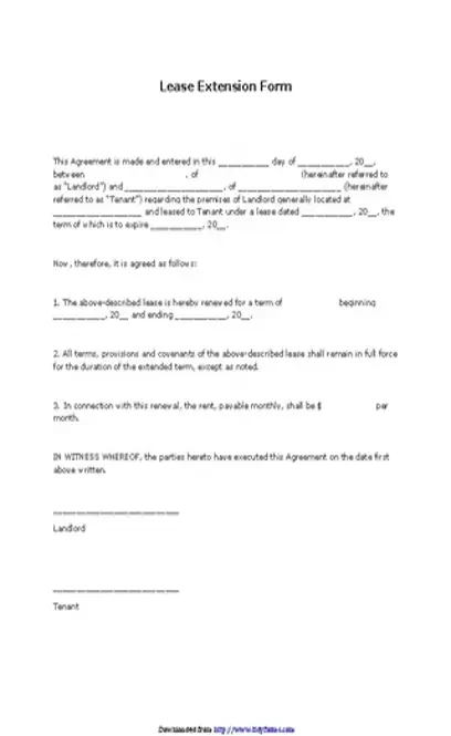 Lease Extension Form