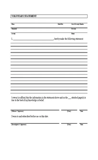 Legal Witness Statement Template