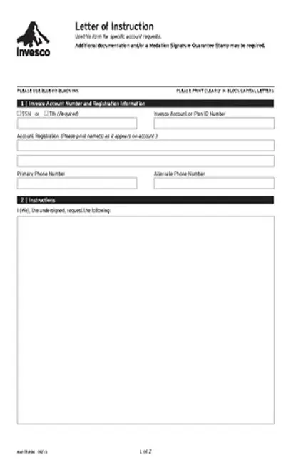 Letter Of Instruction Template 1