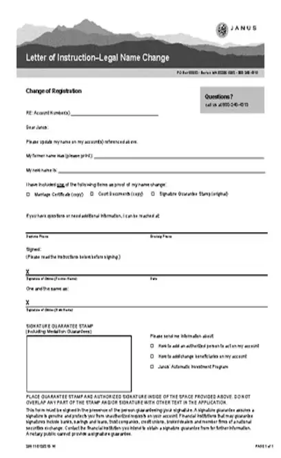 Letter Of Instruction Template For Legal Name Change