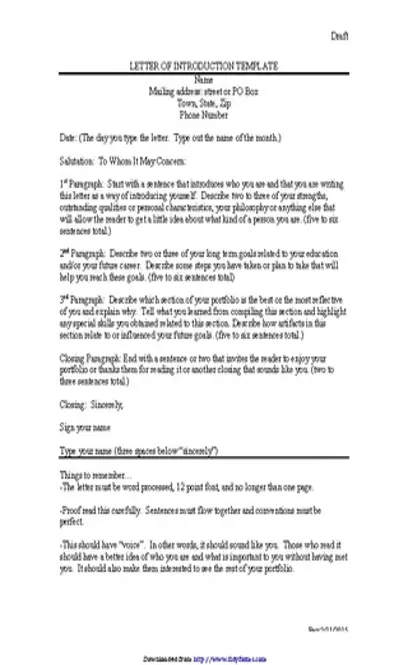 Letter Of Introduction Template