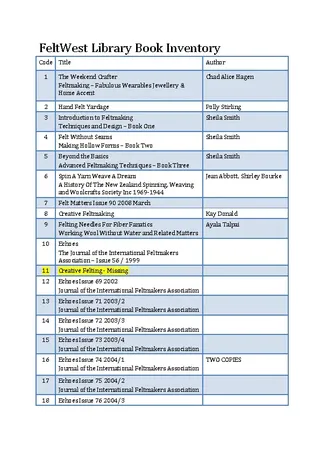 Library Book Inventory Template