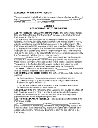 Limited Partnership Agreement 3