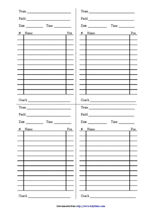 Lineup Cards