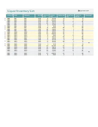 Liquor Inventory Spreadsheet Template1