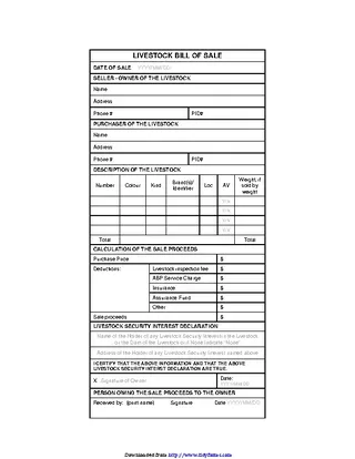 Livestock Bill Of Sale 3