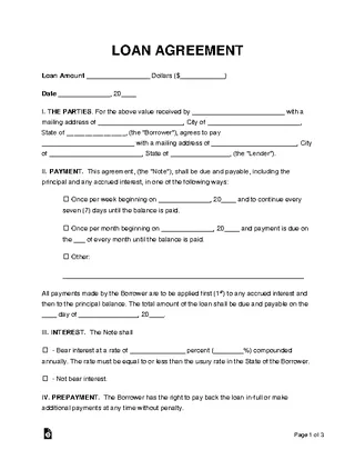 Loan Agreement Template