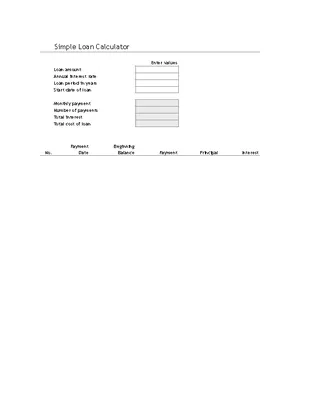 Loan Calculator Excel Template