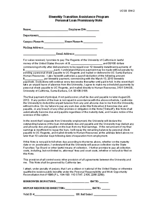 Loan Promissory Note Template