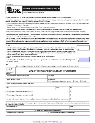 Louisiana Form L 4