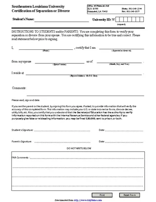 Louisiana Separation Agreement Template