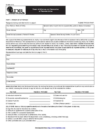 Louisiana Tax Power Of Attorney Form